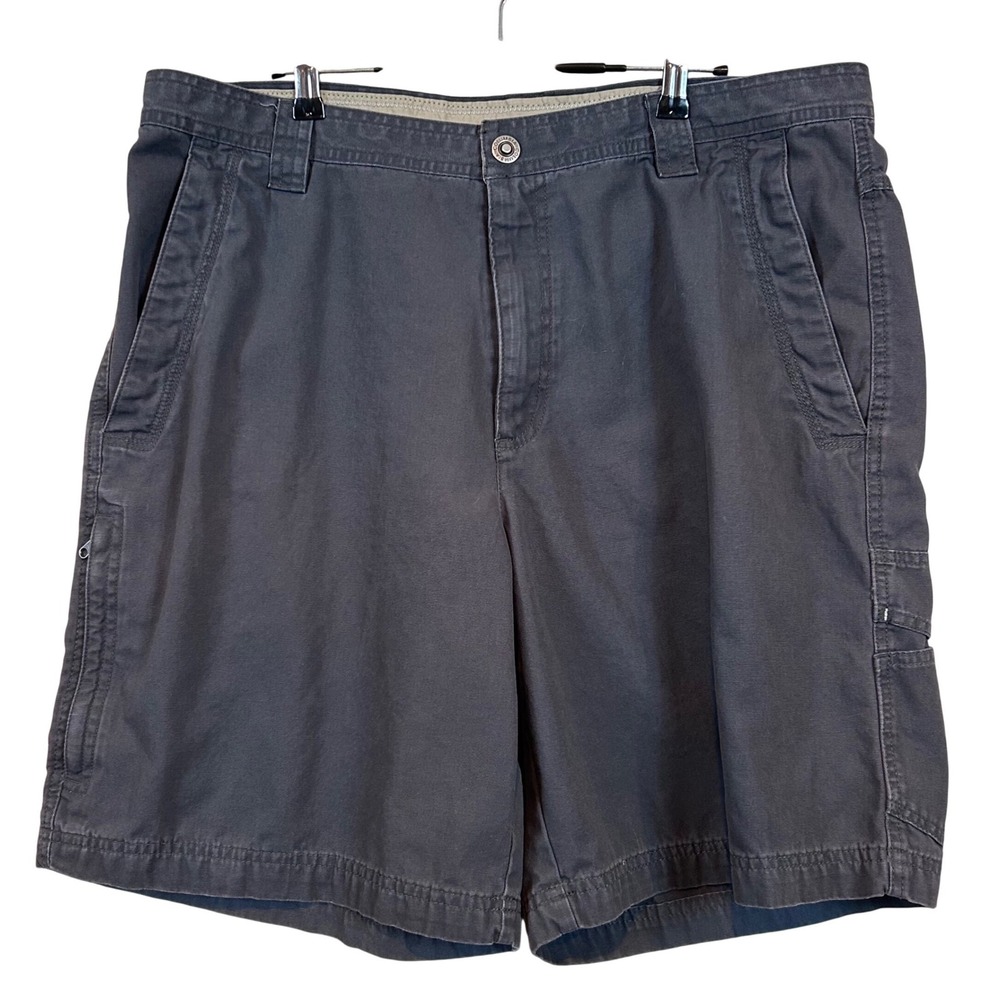 Columbia Sportswear Omni-Shield Men Charcoal Gray Canvas Utility Shorts 38W Hike